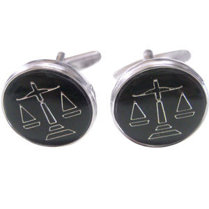 Black Scale of Justice Cufflinks